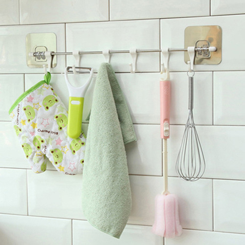 6 Ganchos Rack De Pared Autoadhesivo Rack De Cocina Rack