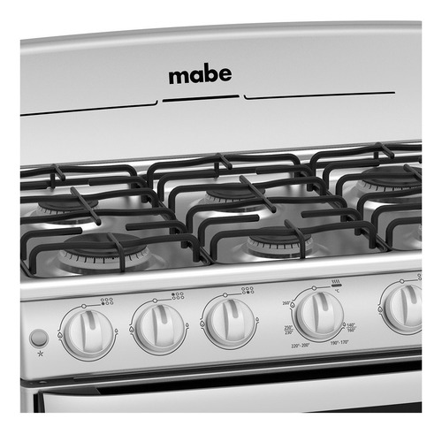 Estufa Mabe Profesional EM7646BSIS0 gas natural 6 quemadores plata mercury 127V puerta con visor 126.6L