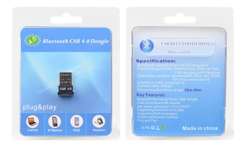 Imagen 7 de 10 de Adaptador Bluetooth Usb Receptor Nano V 4.0 Pc Notebook