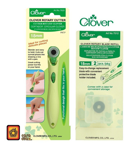Kit Cutter Rotatorio 18mm Y Cuchillas De Repuesto Clover