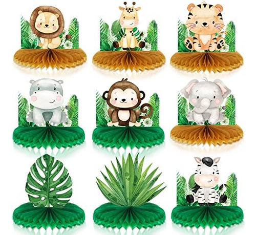 9 Piezas De Centros De Mesa De Panal De Abejas De Animales D