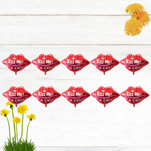10 Unidades De 22 Globos Con Forma De Labios Para Imprimir E