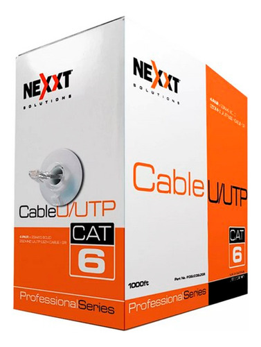 Rollo De Cable Utp Nexxt Ab356nxt32 Azul Cat6 24 Awg 305 Mts