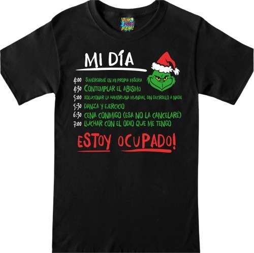 Remeras De Humor Para Navidad Con La Agenda De El Grinch