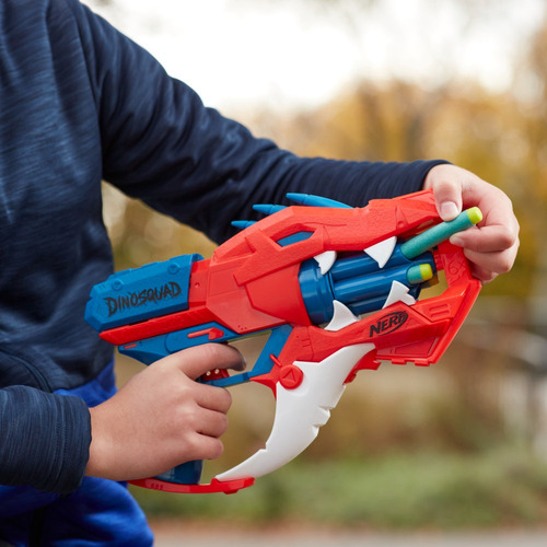 Lanzador Nerf Dinosquad Raptor Slash 6 Dardos Rojo