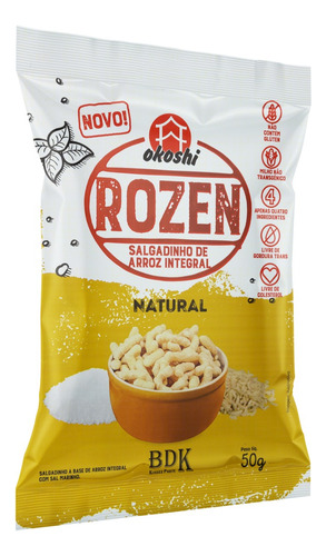 Salgadinho de Arroz Natural Okoshi Rozen Pacote 50g