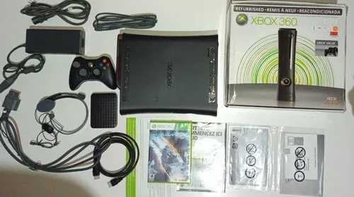 Xbox 360 Slim Branco RGH HD 500GB Lotado de Jogos - Corre Que Ta