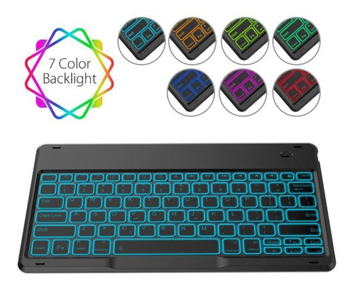 Imagen 2 de 9 de Funda Con Teclado Para Samsung Galaxy Tab A7 10.4 2020 Con Ñ