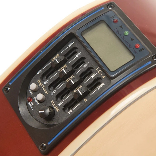 Guitarra Electroacústica 40 Pulgadas Epic Con Funda Color Ocre Material Del Diapasón Arce Orientación De La Mano Diestro