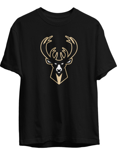 Remera Basket Nba Milwaukee Bucks Logo Simple Dos Colores