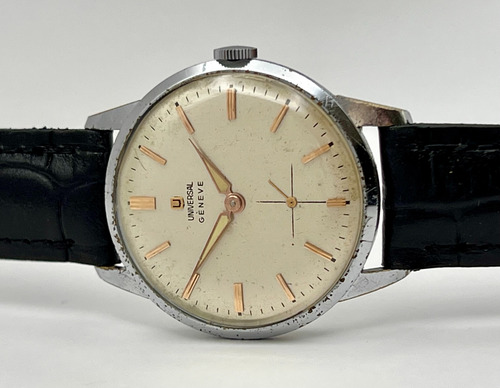 Reloj Universal Geneve Calibre 1200 Años 50 A Cuerda #02 Negro Claro Plateada (Usado)
