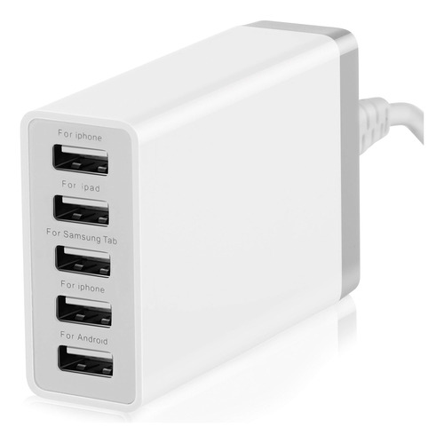 Concentrador Cargador Pared Usb 5 Puerto 40 W 8 Estacion Ma