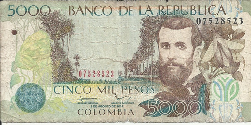 Colombia 5000 Pesos, 2 Agosto 2014