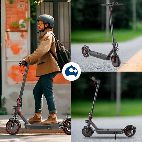 Scooter Eléctrico E9 Max Scooters Plegable 35km/h 720w Color Gris claro/Rojo