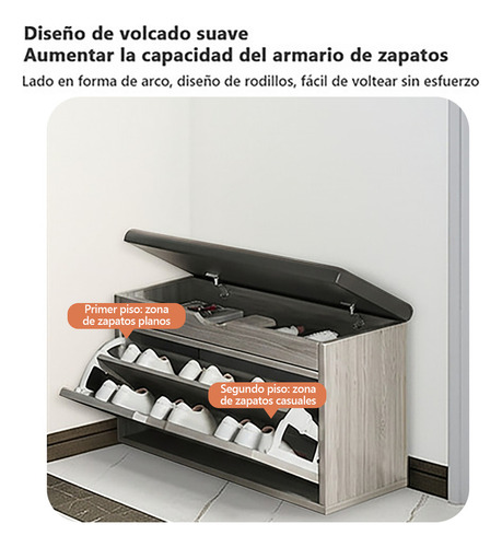Banco Zapatero Tapizado Taburete Con Compartimentos De Gris Gris