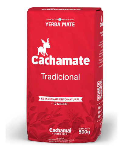 Yerba Mate Tradicional 500 Gr Cachamate Pack X6 U.