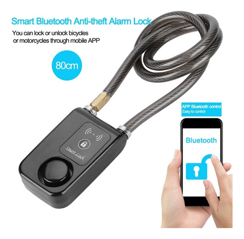 Cadeado De Bloqueio De Bicicleta Smart Bt 110db Alarme F