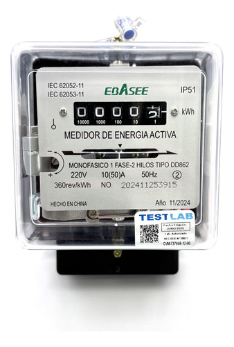 Medidor Magnetico Monofásico Ebasee 10(50)a Certificado