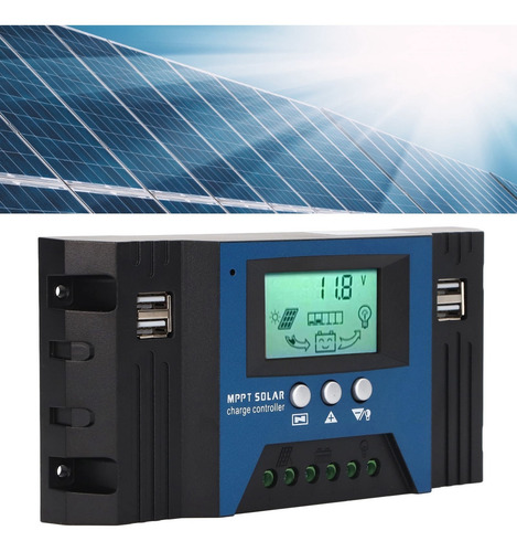 Controlador De Carga Solar 12v 24v Regulador 4 Puertos Usb 5