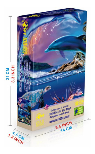 Rompecabezas Wuundentoy Gold Edition Dolphins In The Reef 100 Pzas