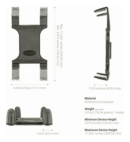 Arkon Abrazadera Robusta Para Tablet Con Perilla De