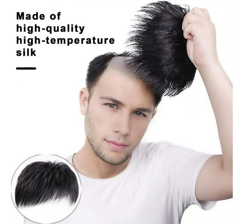 2025 Postizo Corto Y Liso Con Flequillo For Hombre, Peluca