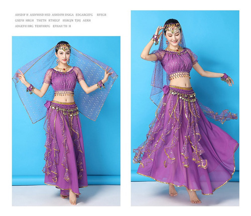 . Trajes De Danza Árabe Adulto Con Velo Collar Pendientes