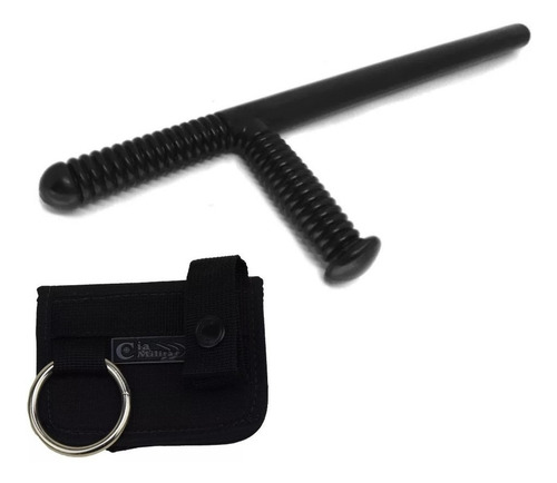 Cassetete 58cm + Porta Bastão Tonfa Segurança Vigilante Pm