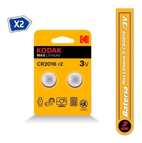 Baterías Pilas Kodak Max Lthium 2-cr2016 3v