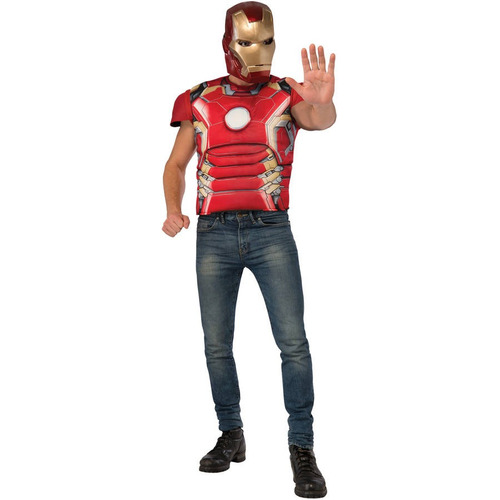 Disfraz Para Adulto De Iron Man Camiseta Y Máscara Talla