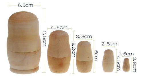 Muñeca En Blanco, Madera De Matrioska, Sin Pintar, Manualida