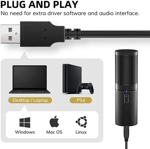Kit De Microfono Tonor Usb Microfono De Condensador Q9 Micro