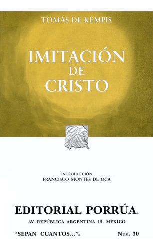 Imitación De Cristo Sc030 - Tomás De Kempis - Porrúa