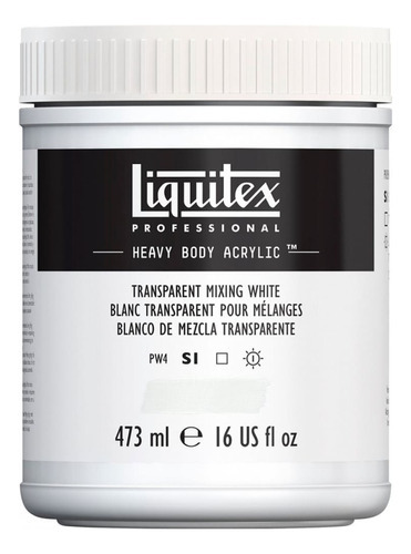 Tinta Acrílica Liquitex Heavy Body 473ml Cores Transparente Mixing White