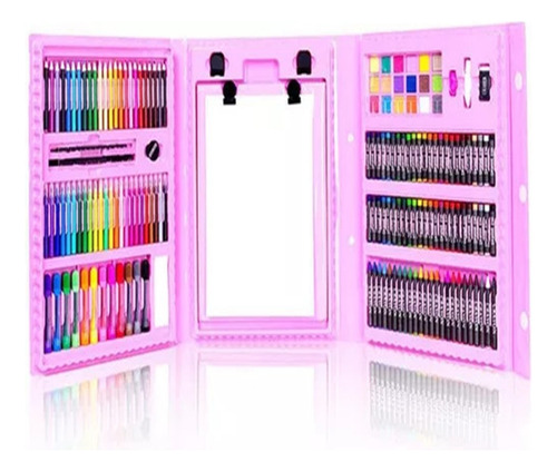 M Set Arte Maleta 208 Piezas Caballete Crayon Didactico Niño