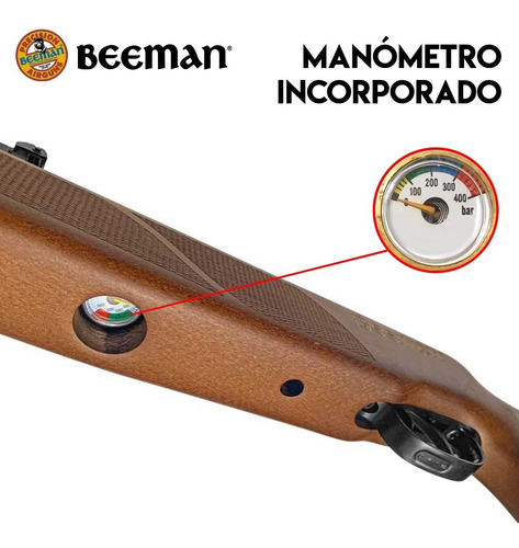 Imagen 6 de 10 de Rifle Pcp Beeman Commander 5,5 Mm Aire Comprimido Caza