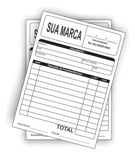 40 Blocos De Pedido/orçamento Personalizado 14x10 - 2000 Fls