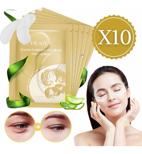 Mascarilla De Colageno Párpados Ojos Ojeras Pilaten X10