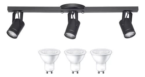 Barra LED Daniela GU10 Cromo Satinado 3W 3 Luces - Promart