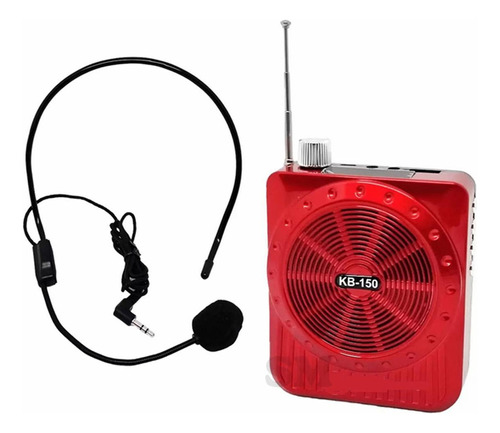 Megafone Amplificador De Voz Multi-função Rádio Vermelho