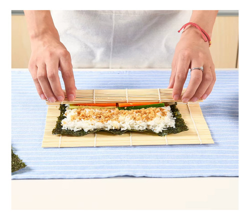 Pack 2 Esterilla Roll Maki Bambú Sushi Gimbap Makisu 24x24cm