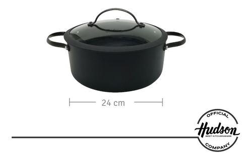 Imagen 4 de 6 de Cacerola De Aluminio Negra Antiadherente Total Black 28 Cm Color Negro