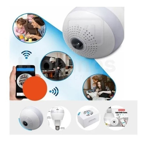 Imagen 4 de 6 de Foco Led Camara Espia Ip 360 Grados Wifi Monitoreo Celular