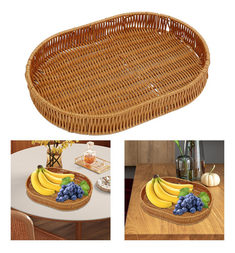 Bandeja De Fruta De Ratán De Imitación, Cesta De Fruta S