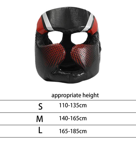 Casco De Boxeo Protección Completa Cubierta Facial Rojo S