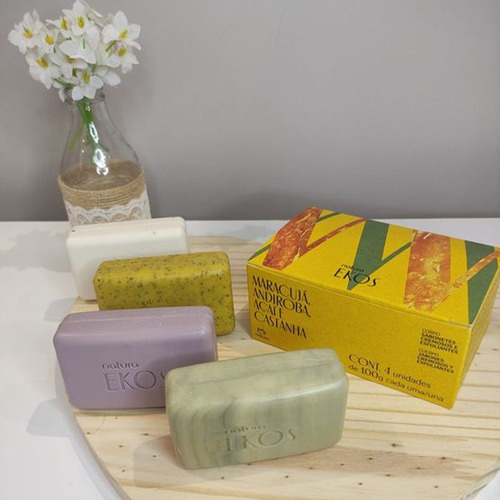 Jabones Vegetales Natura Ekos Cremosos Y Exfoliantes 4u 100g