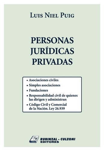 Personas jurídicas privadas, de Niel Puig, Luis., tapa blanda en español, 2014