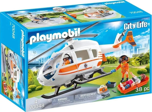 Playmobil 70048 Helicoptero De Rescate City Life 3 Figuras