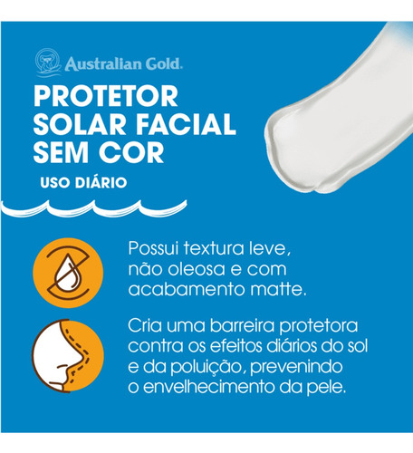 Kit 2 Protetor Solar Facial Creme Fps 30 Australian Gold 50g
