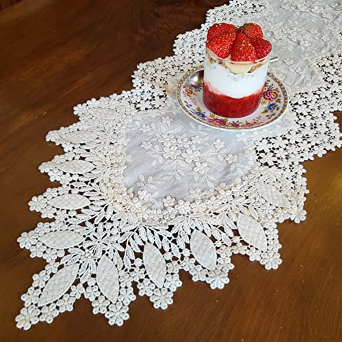 Lacely Flower Lace Table Runner Patch Bordado 12 × 86 Pulgad
